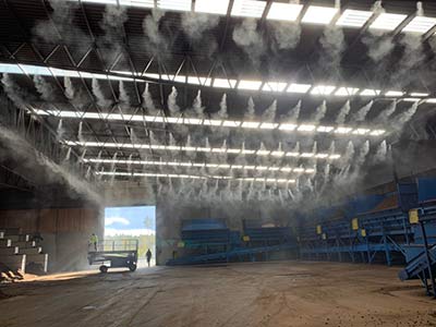 Dust suppression system waste management